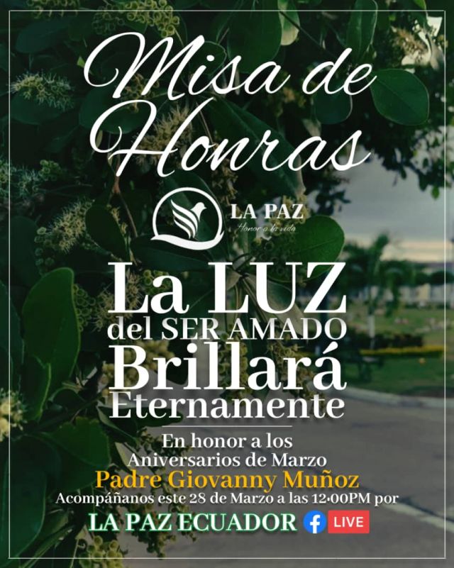 MISA DE HONRAS ANIVERSARIOS MES DE MARZO